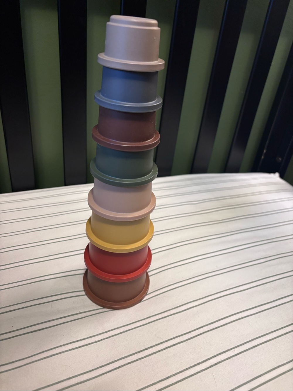 Stackable Nesting Cups in Earthy Multi Colors MUSHIE brand